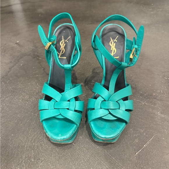 Yves Saint Laurent Turquoise Heels - Picture 1 of 6